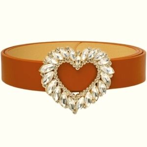 Rhinestone Heart Fashion Gem Bling Belt